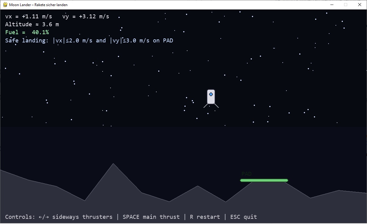 🌕💻🚀 Ein komplettes Moon-Lander-Spiel in 5 Minuten – und es läuft! 🚀💻🌕