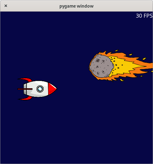 Screenshot unseres Spiels "Starshippy"